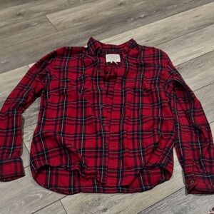 St. John's Bay Red and Black Plaid Shirt
